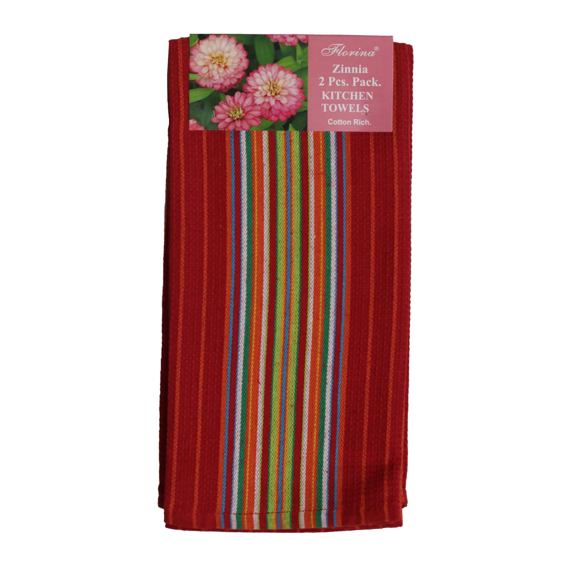 Florina Kitchen Towel | Cotton Rich Hand Towel Set | Quick Absorbent | Cleaning Napkin | Multipurpose Cleaning Cloth | 50 x 70cm | Honeycomb - CenterBorder Weave | Red Colour | Hanger Pack (Set of 2) (B0D3GTD14S) Amazon Price History, Amazon Price Tracker