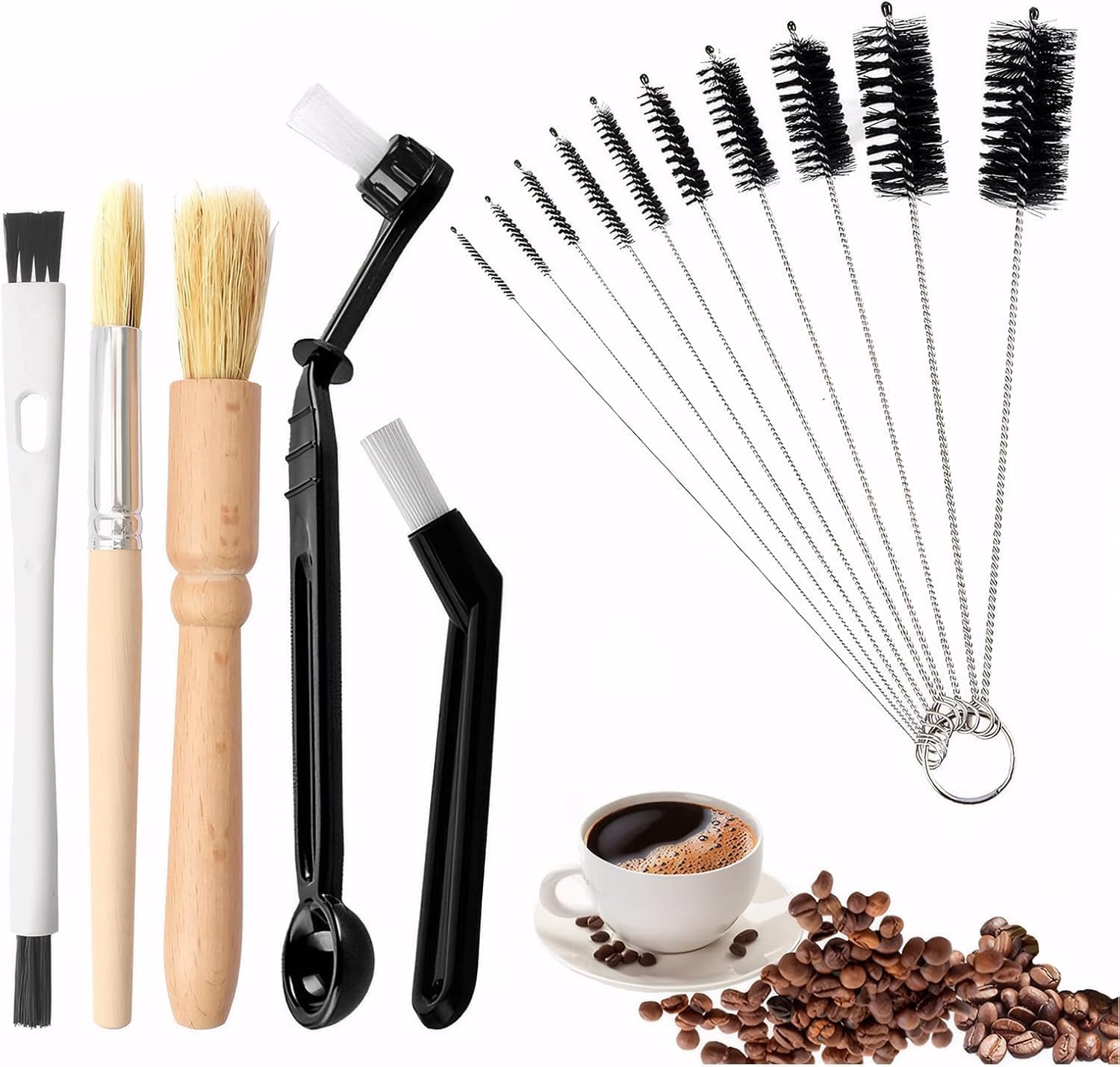 15PCS Coffee Machine Cleaning Brush, Coffee Machine Cleaner Accessories for home& company
