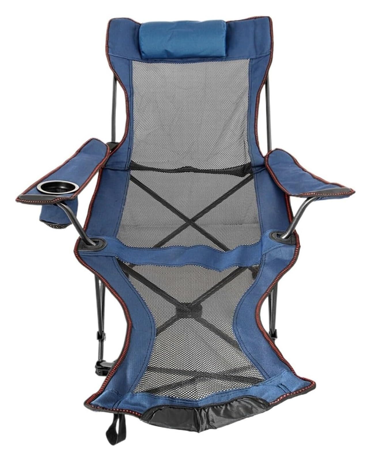 vfdaSWQQ Outdoor folding chair, Outdoor Folding Camp Chair Backrest with Footrest Portable Bed Nap for Camping Fishing(Blue)