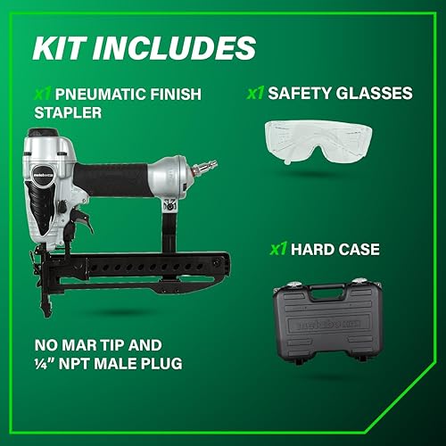 Miniatura 6 de Metabo HPT Engrapadora de corona estrecha, clavadoras neumáticas de potencia preferida, engrapadora de acabado para muebles y gabinetes, herramienta