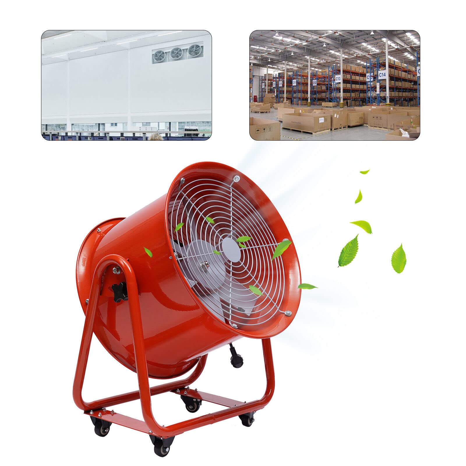 Futchoy Baugebläse ​Baulüfter Axialventilator 18.5'' Gebläse Bauventilator Industrie Rohrventilator für Fabriken Keller Werften usw Bauventilator