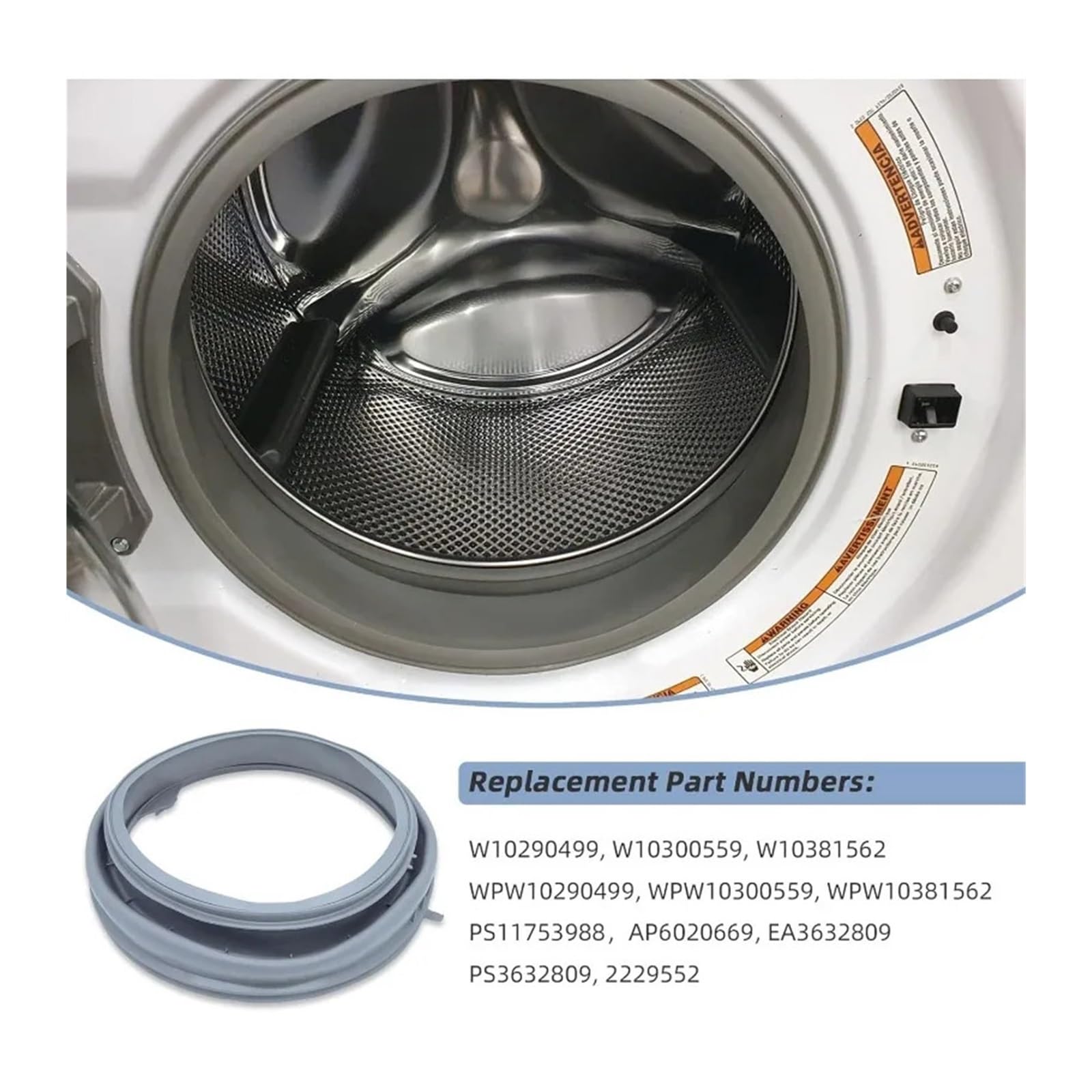 W10300559 Goma De Escotilla Lavadora, Compatible Para Maytag