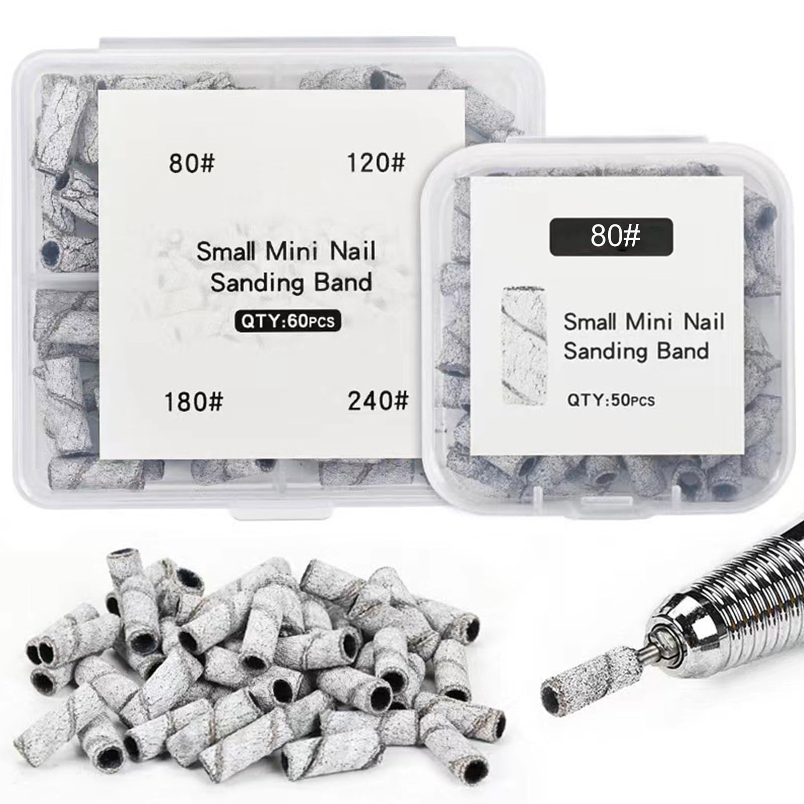 C & I Nagelbohrer Set – 50 Mini-Schleifbänder & 1 Spanndorn Für Acryl-/Gelnägel, Nagelvorbereitung
