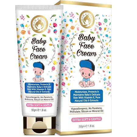 Mom & World Baby Face Cream Extra Soft and Gentle - No Parabens, Slicon or Mineral Oil, 50 g (MOMWLD27)