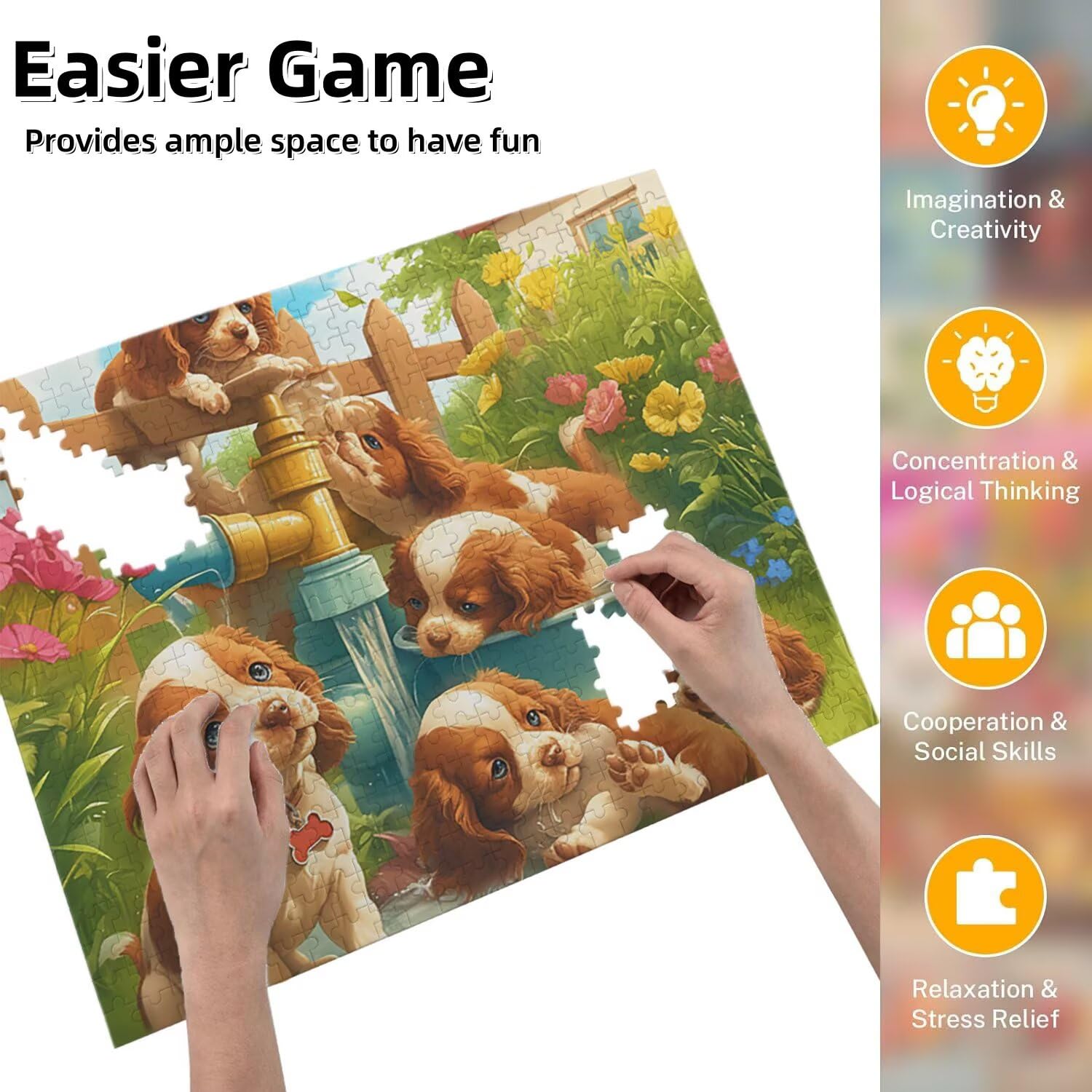 Jigsaw Puzzle, 5000 Pezzi Puzzle Classici, Animali Puzzle Rilassamento Intelligence, Mpossibile Difficile Puzzle Impegnativo per Adulti Puzzle Gioco Familiare, Regalo per Amore Amico Fiori fr0-913