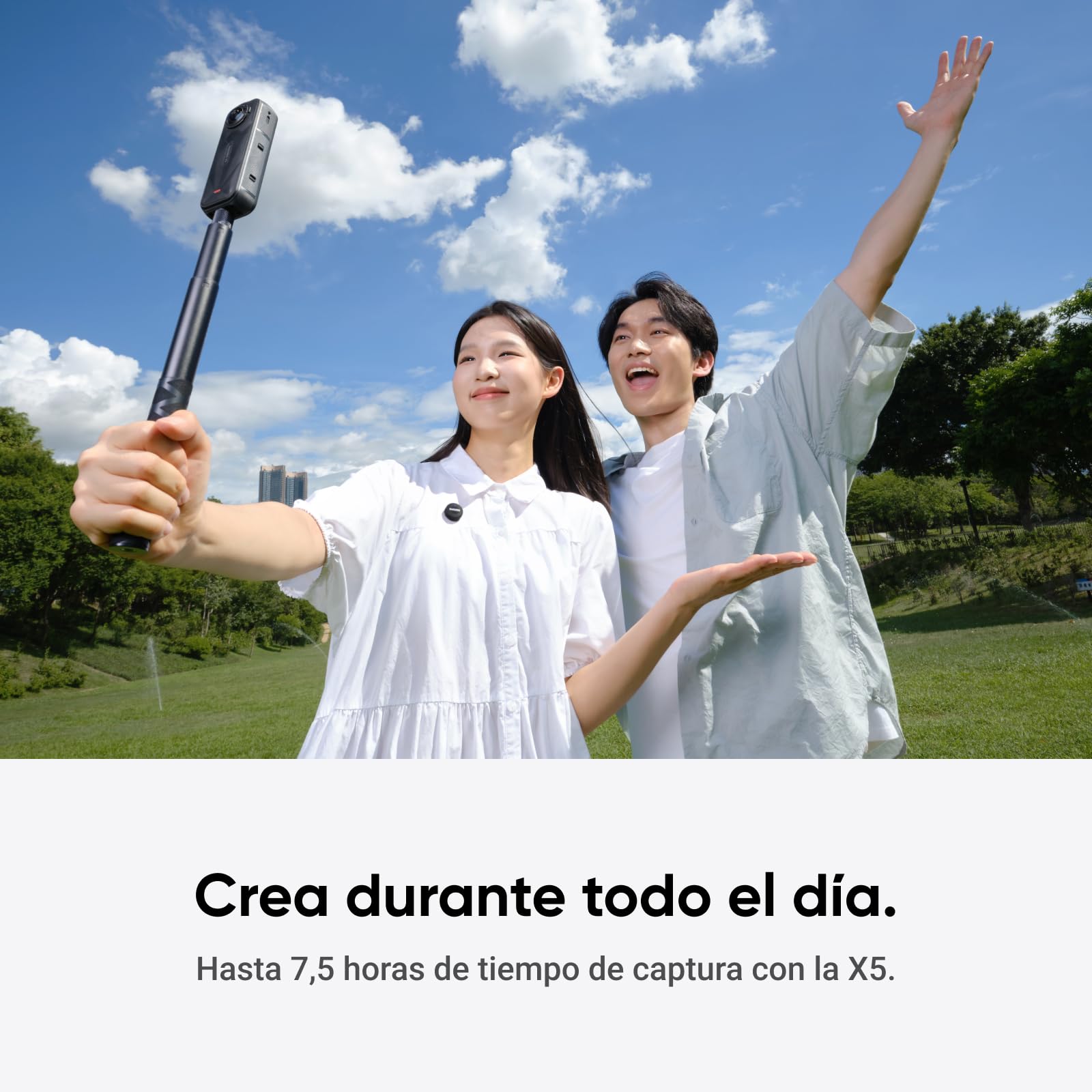 Insta360 Mic Air (1 TX + 1 RX), cancelación de Ruido, 300 m de Alcance, micrófono inalámbrico por USB-C para iPhone/Android/PC/Mac, vlog, Streaming