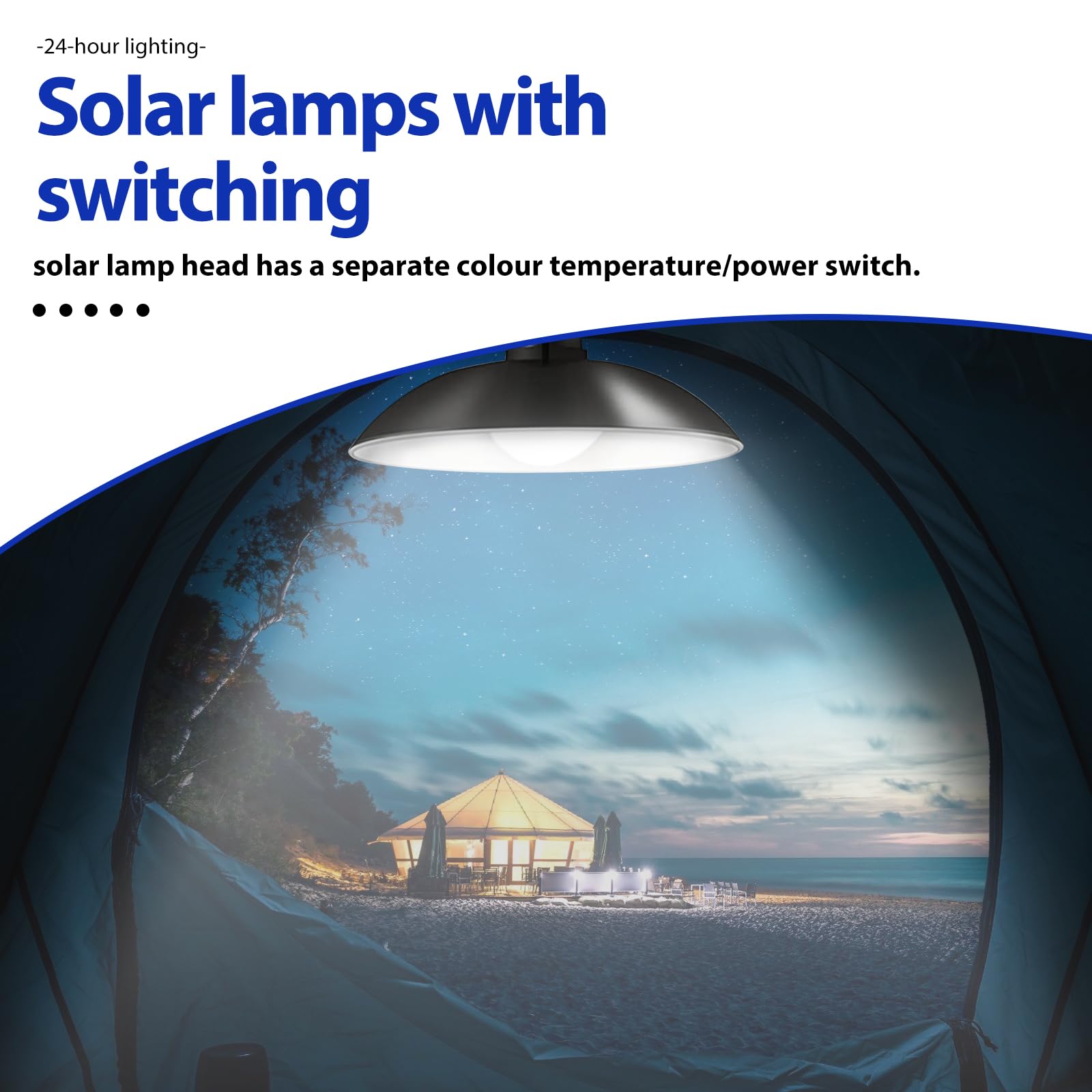 Vegena Lampes solaires d'extérieur IP65 étanche avec télécommande câble 10 m