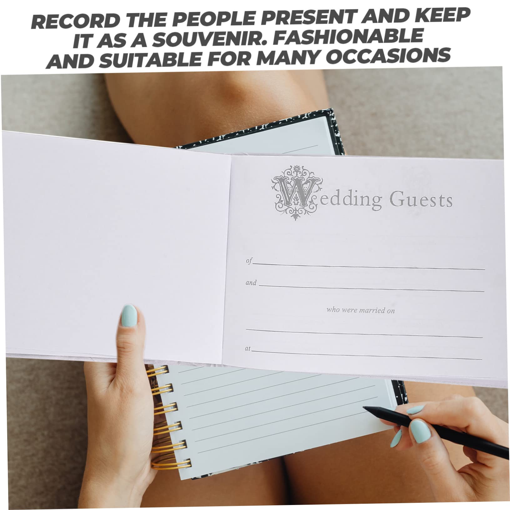 Libro Firma Matrimonio Bianco Perle e Strass, Elegante | Copertina e Carta, Apertura Semplice per Scrivere, Adatto a Ricevimento Nozze e Shower
