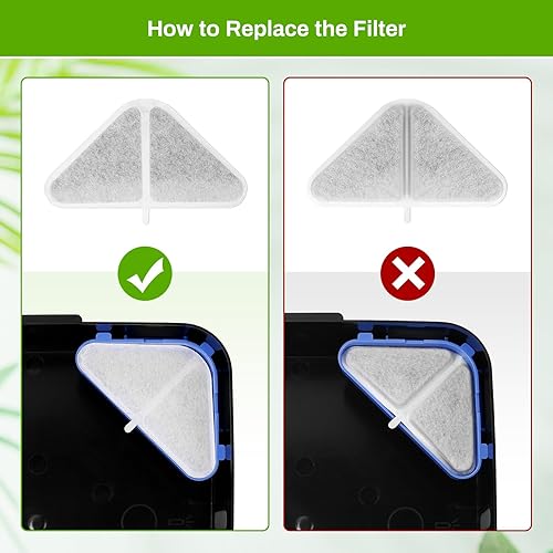 Miniatura 7 de Paquete de 12 filtros de repuesto para fuente de agua para perros de 230 onzas, repuesto para sistema de filtración de 5 capas, fuente de mascotas