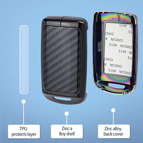 Miniatura 10 de Carcasa de aleación de zinc plateado compatible con Mazda 3 6 CX-5 CX-7 CX-9 MX-5 Miata 3 y 4 botones sin llave accesorio remoto