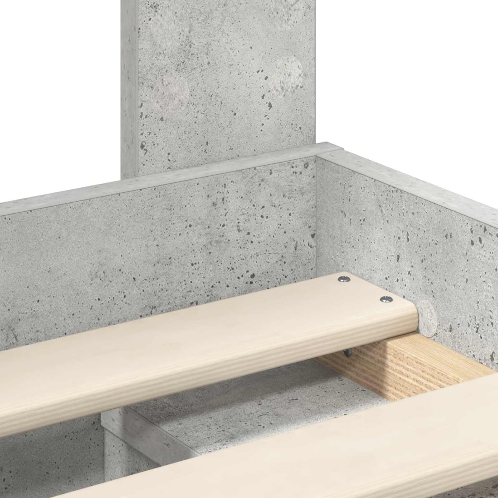 vidaXL Estructura de Cama con cabecera Gris concreto 75 x 190 cm