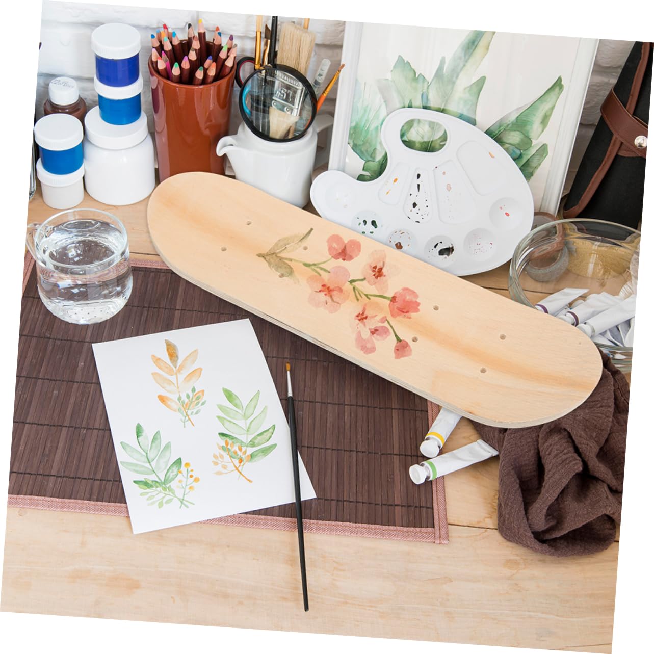 SUPVOX 2pcs Blank Skateboard Decks for DIY Painting Sturdy Wood Deck for Boys and Girls Skateboarding