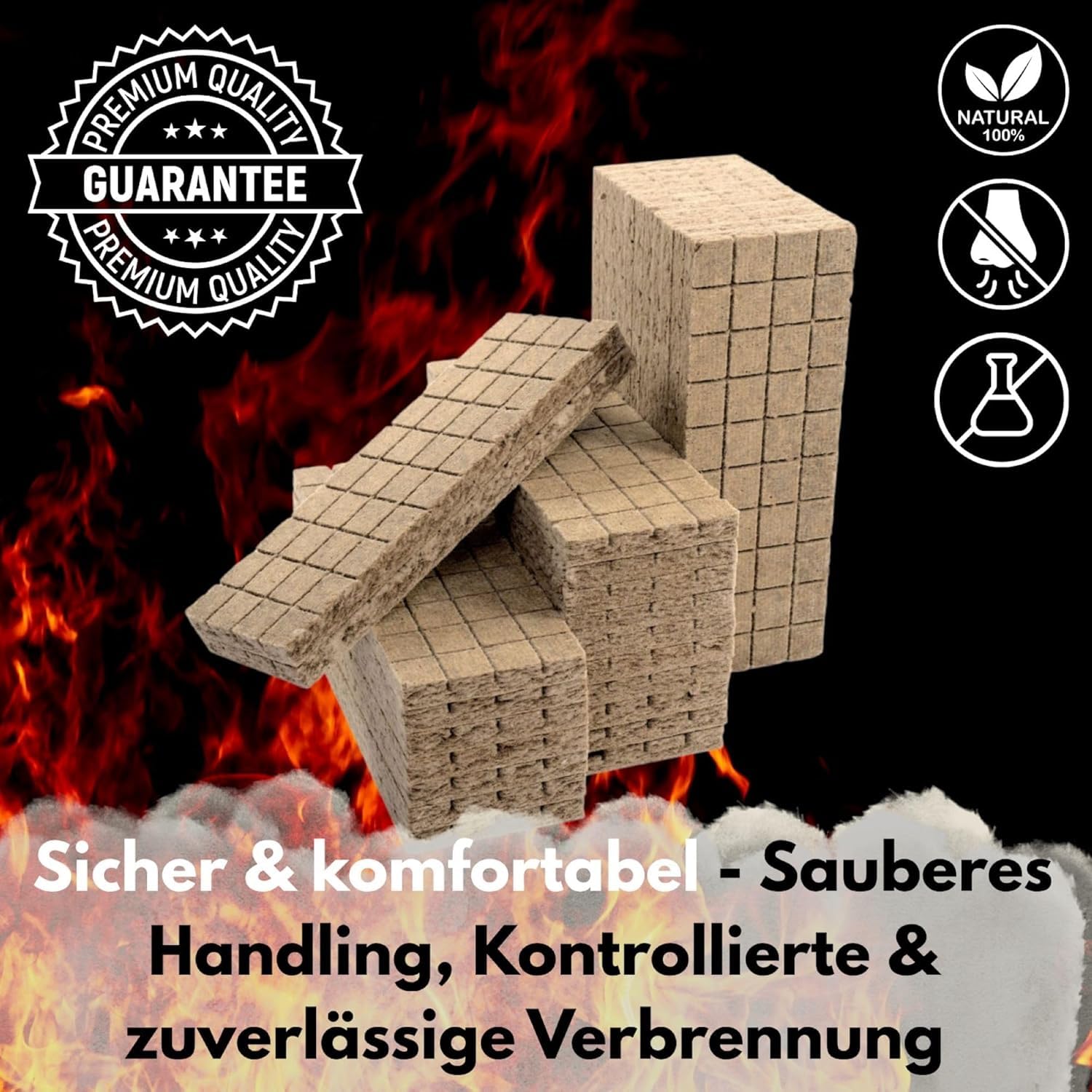 Valle Verde Kaminanzünder, Holzanzünder, Grillanzünder - 2600 Würfel - Schnellanzünder, Ofenanzünder Kohlenanzünder, Feueranzünde, Holzwolle - Anzündhilfe für Kamin, Grill, Ofen