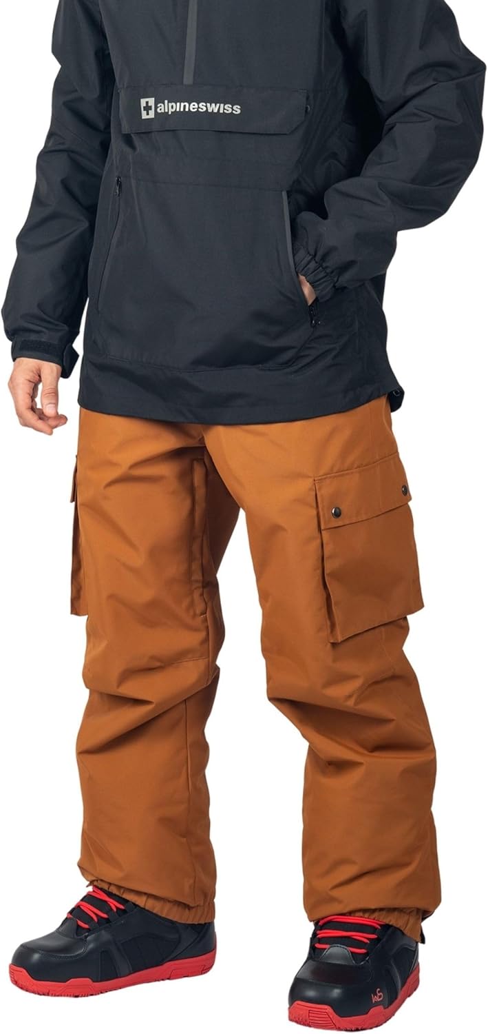 Alpine Swiss Mens Snowboard Pants 10K Waterproof Insulated Cargo Ski Pants Breathable Winter Snow Sport Outdoor Trousers - Image 7