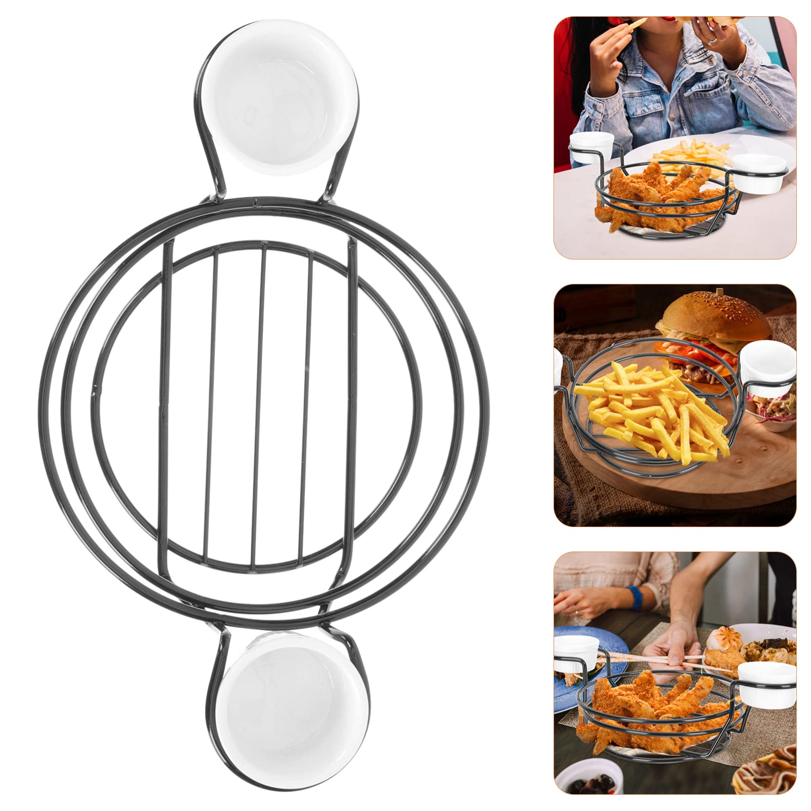 Cabilock 1 Set Fried Snack Basket Chips Holder Bread Container Food Container Hollow-out Fries Basket Home Accessory Desktop Fried Food Basket Fried Chicken Storage Basket Fruit Basket