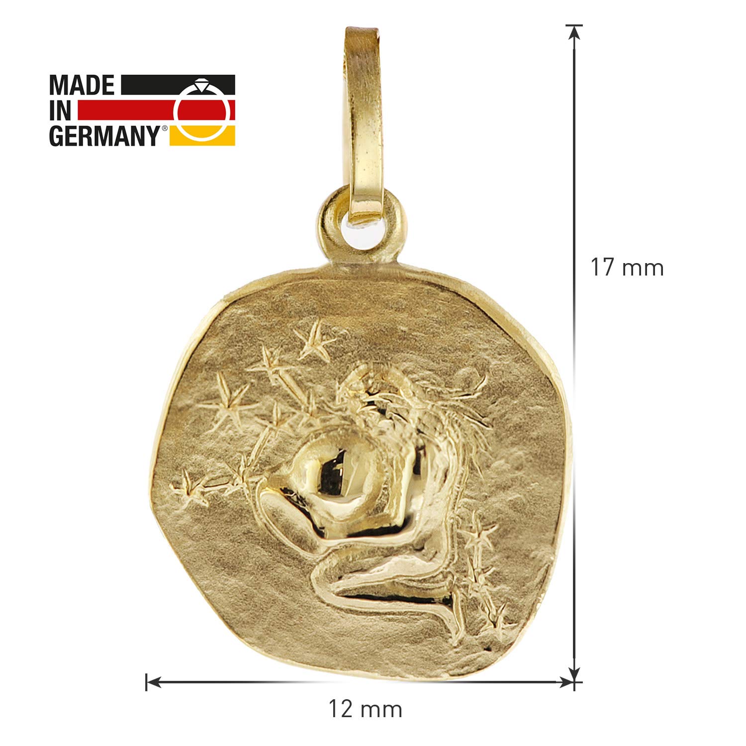 trendor Sternzeichen für Kinder Wassermann Gold 333 Anhänger + Kette
