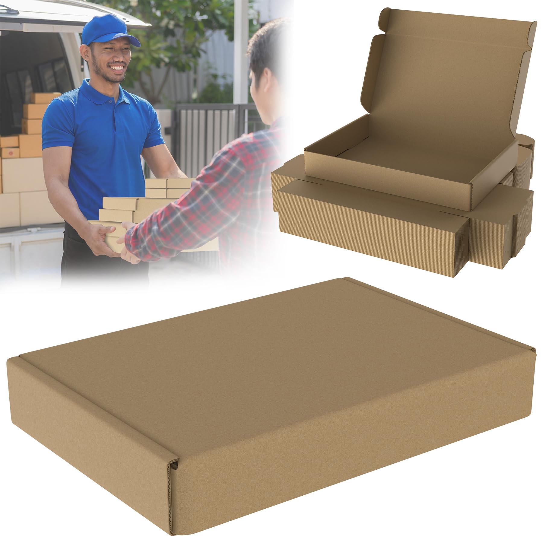 Froadp Versandkarton 32x22x5cm Maxibrief Karton für Versand 60 Stück | Faltbares Design, Schneller Aufbau ohne Werkzeug, Ideal für Kleine Waren, Geschenke und Platzsparende Lagerung
