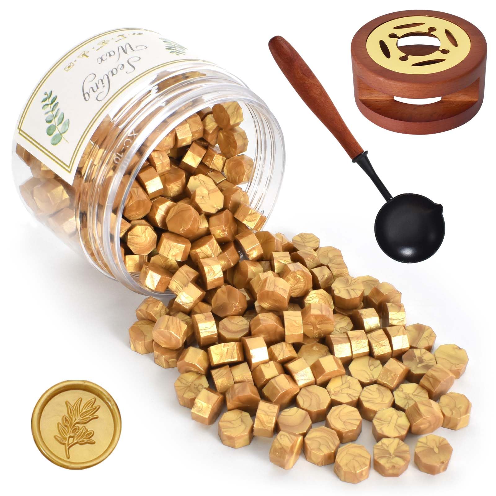 Zegelwas Kralen Set, 200 Stuks Metallic Kleur Lakzegel met Warmer en