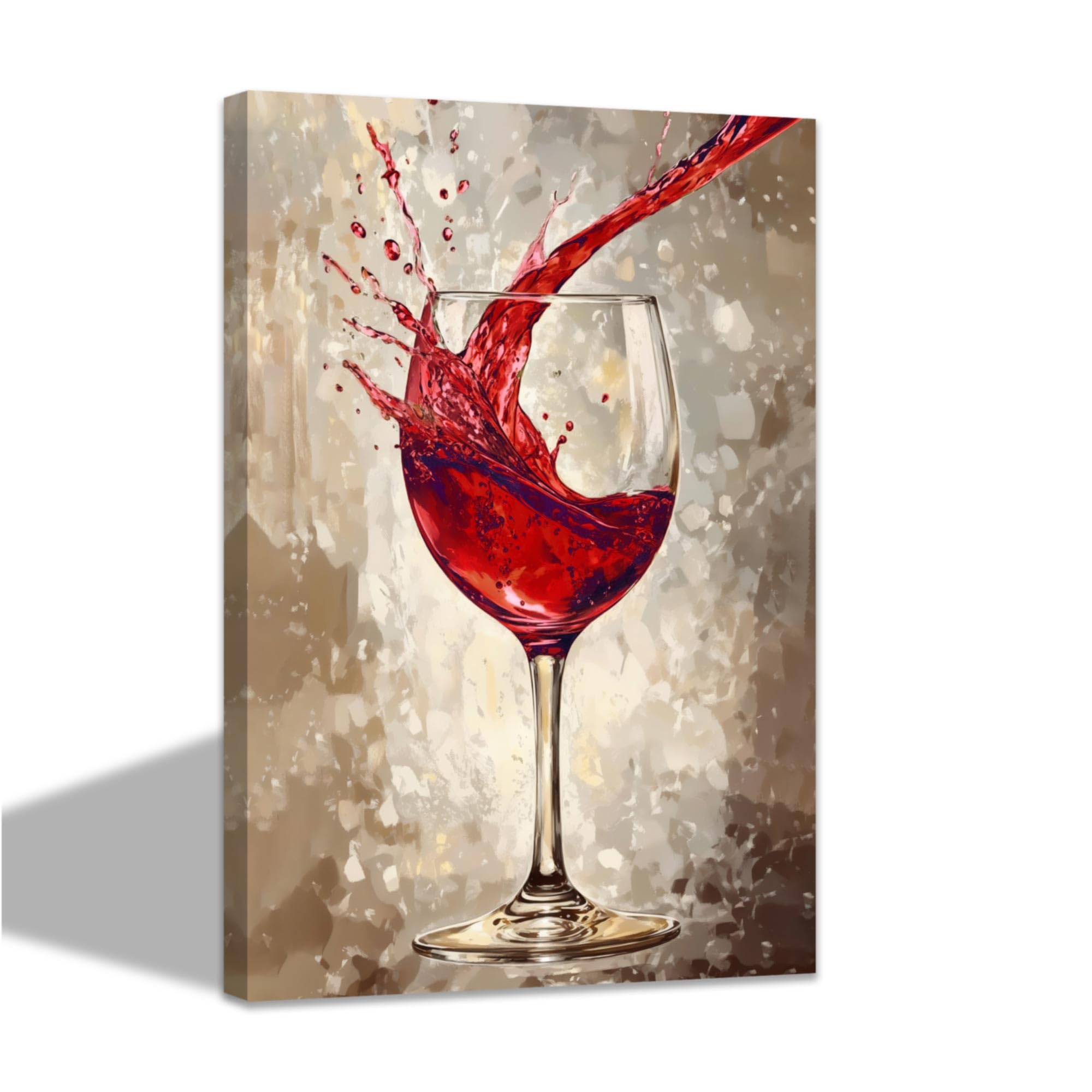 CCWACPP Wine Canvas Wall Art for Kitchen Wine Cups Paintings Canvas Prints Wine Pictures Wine Wall Decor for Dining Room Restaurant Bar Office Framed (30.00 x 45.00 cms)