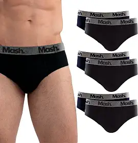 Kit 6 Cueca Slip Mash Elástico Box Algodão Cotton Masculino