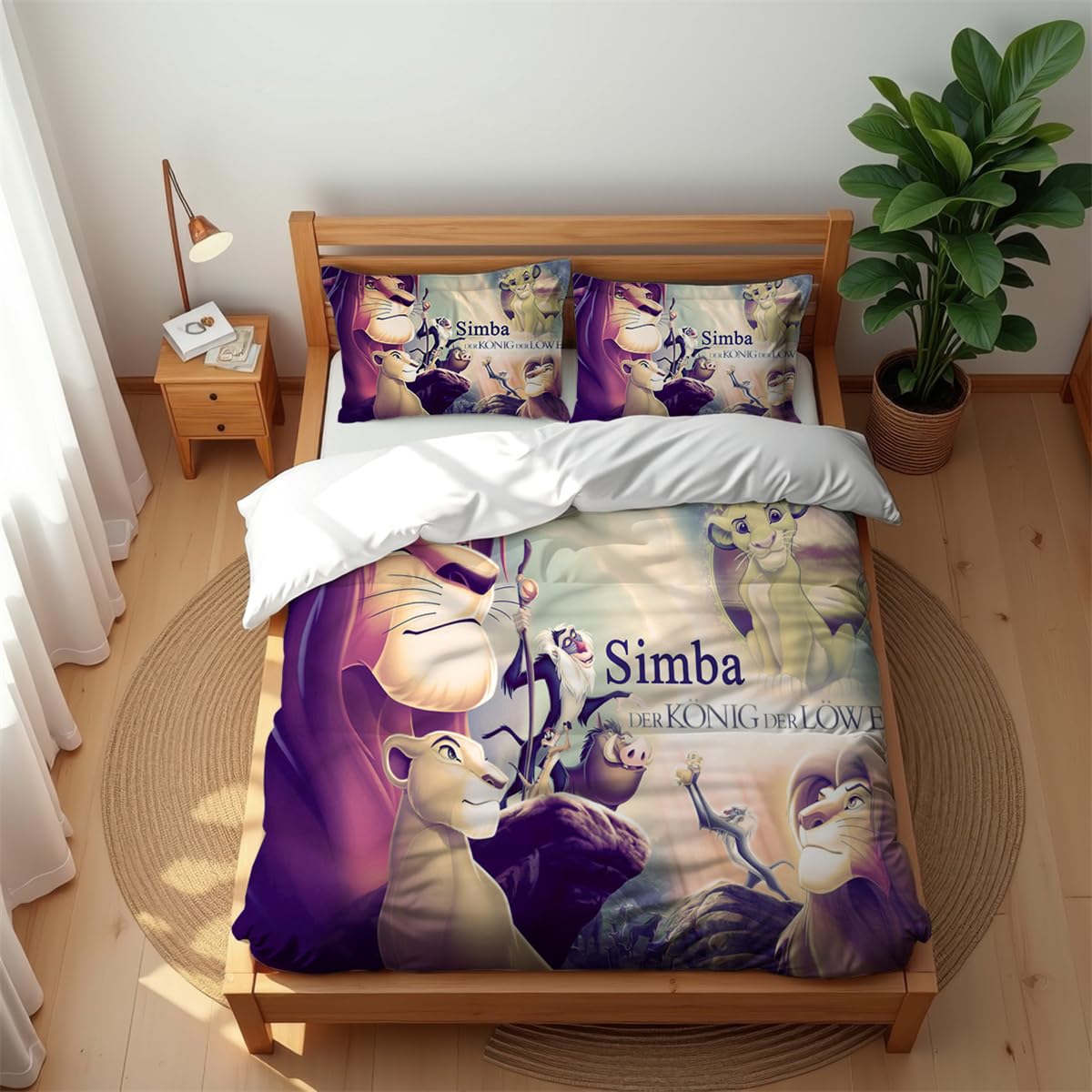 Premium Hotel Style Bedding Set The Lion King 3PCS Soft Cotton Rich Quilt Cover for All Seasons (lion 03,220x230cm(King))