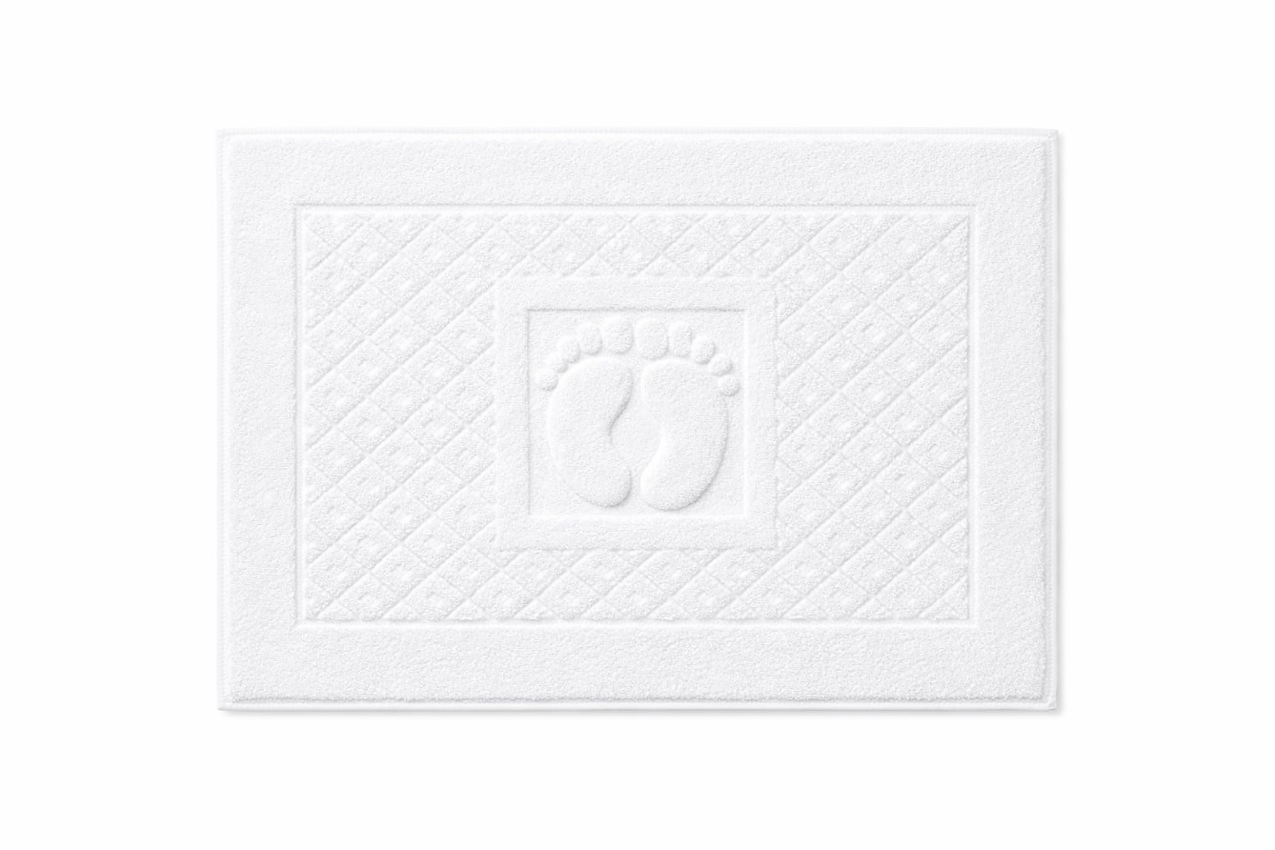 Caramont 12er Set Badvorleger/Badematten 50x70 cm – 100% Baumwolle, Weich und Saugfähig, Schnelltrocknend, Hotelqualität – Weiß – für Badezimmer, Zuhause, Hotel und Spa