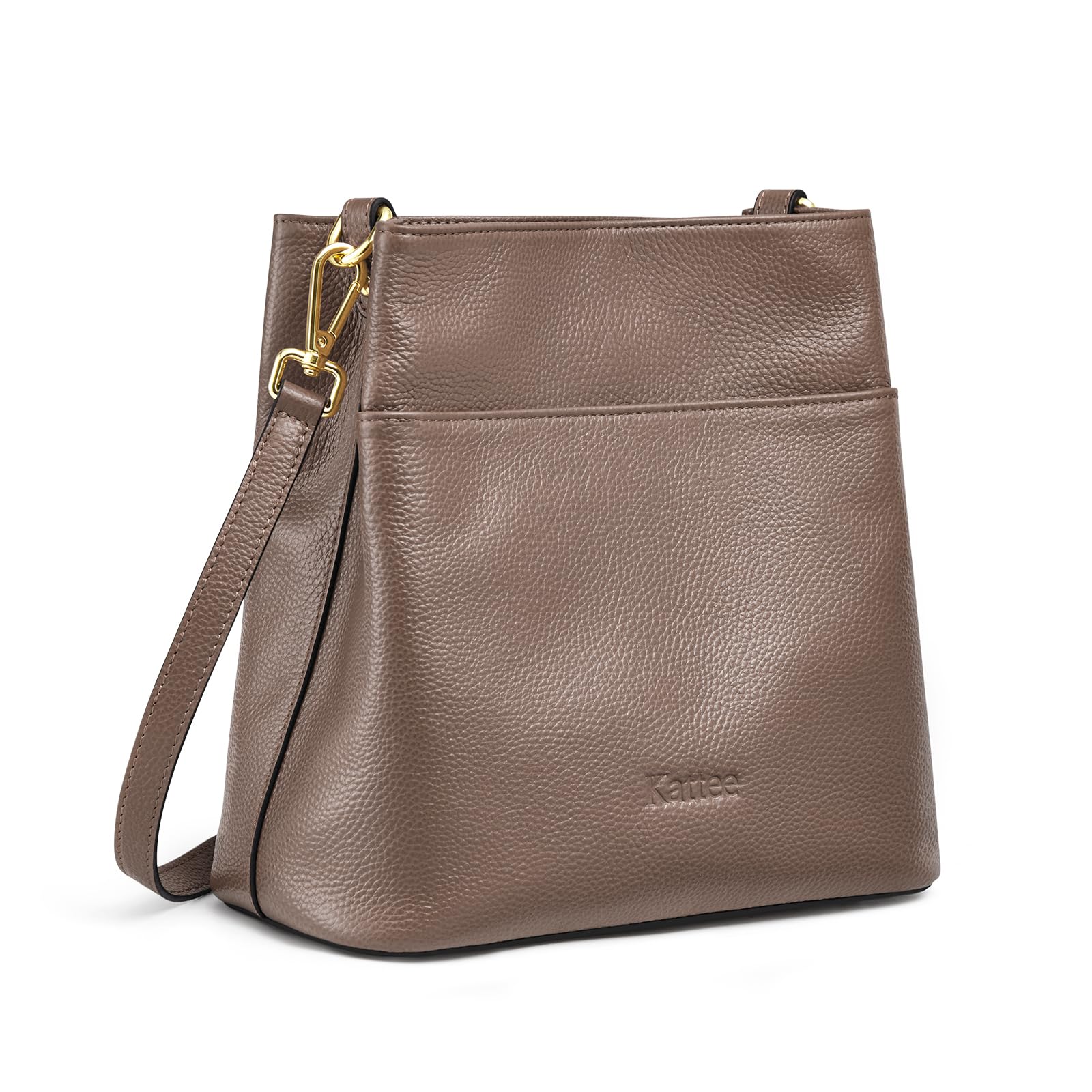 Kattee Leather Handbags for Women 2026, Soft Shoulder Tote Crossbody Purses Bucket Bags with 2 Detachable Straps