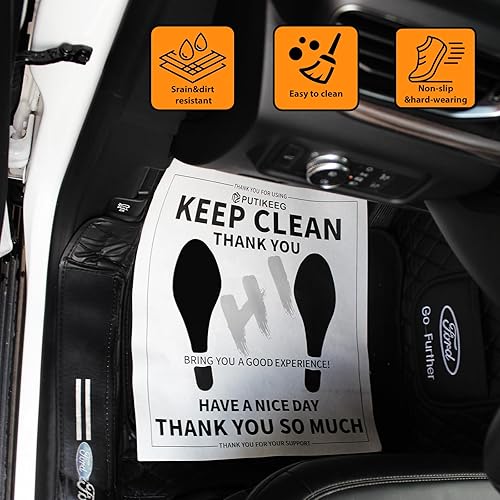 Miniatura 2 de Alfombrillas de papel para automóvil, 100 unidades, desechables, para automóviles, vehículos, fundas para alfombras, protector de alfombra de coche