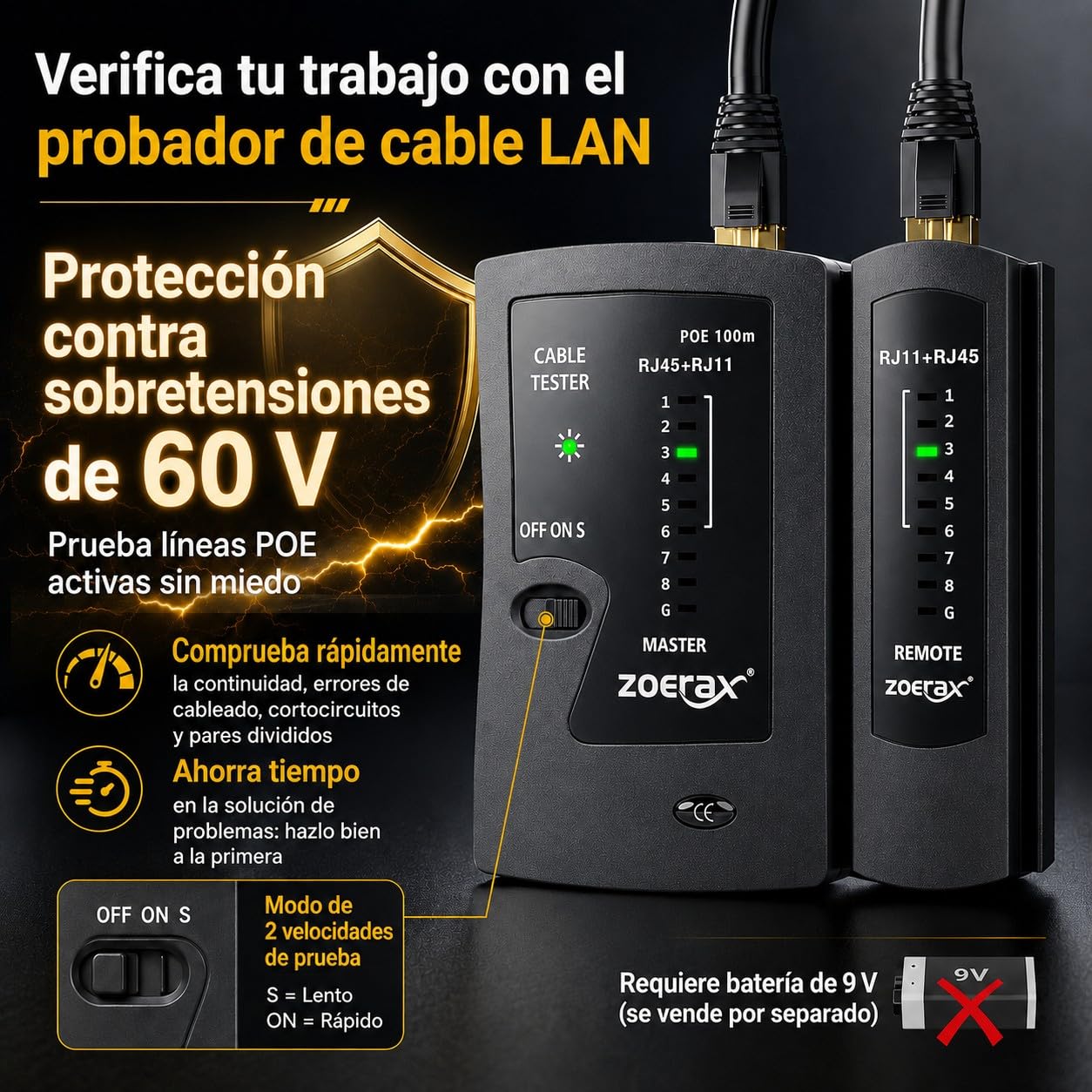 Kit de herramientas de paso RJ45 para Cat7, Cat6 y Cat5. Incluye comprobador de cables, pelacables, cortadores, 50 conectores Cat6 y botas de descarga, herramientas de red Ethernet para manualidades