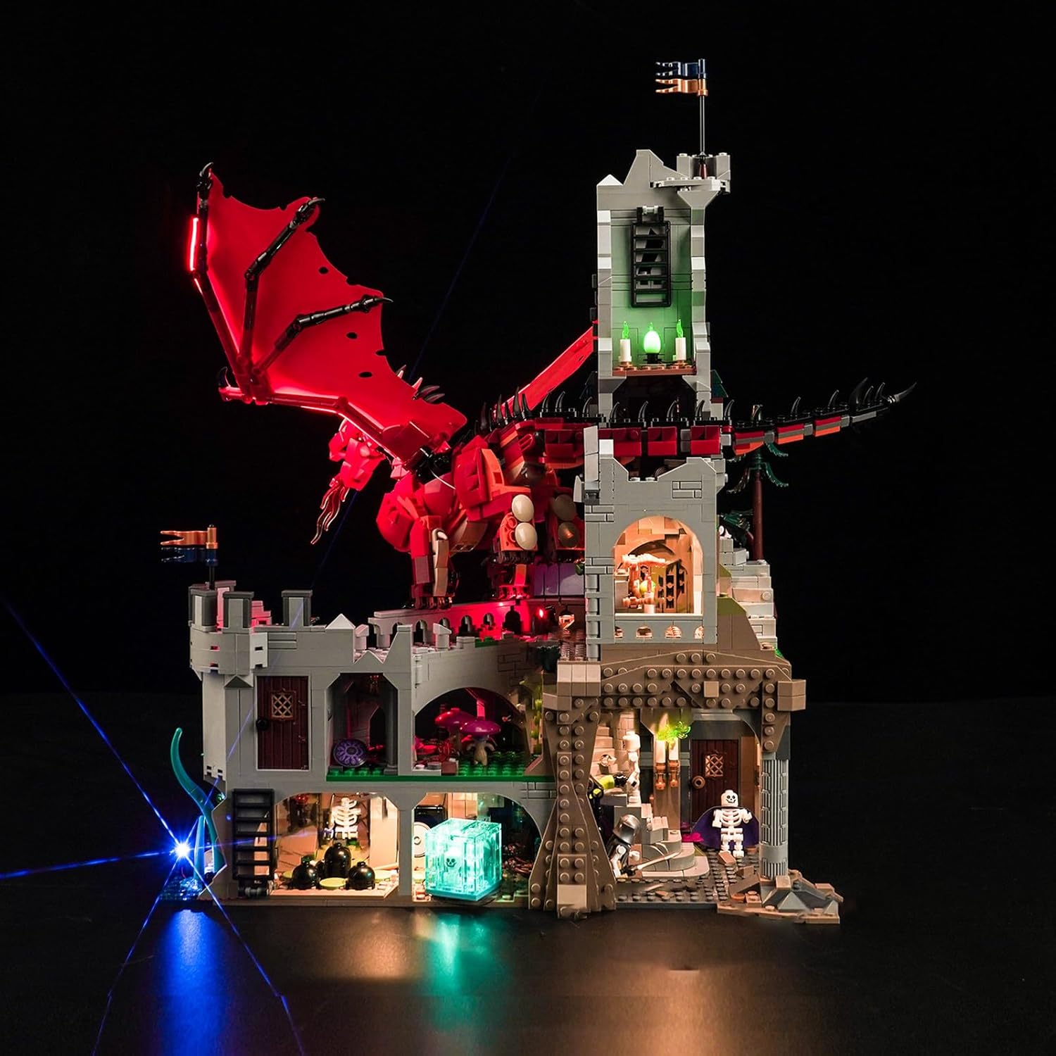 BrickBling LED Light Compatible with Lego Dungeons and Dragons: Red Dragon's Tale, Remote Control Version Lighting Compatible with Lego 21348 (Bricks Not Included)