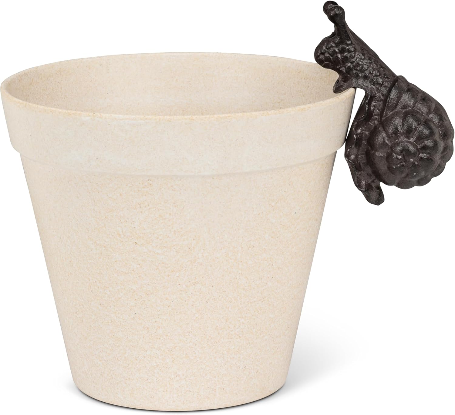 Abbott Collection Climbing Bunny Pot Hanger - Cast Iron, Antique White (4 inches H)
