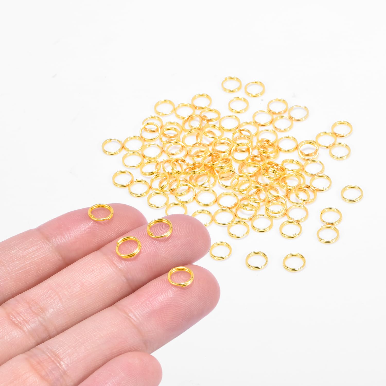 Photo 1 of 100pcs 6mm Tiny Split Ring for Jewelry Making, Double Loops Round Split Jump Rings Necklaces Bracelets Earrings Metal Mini Key Rings DIY Craft