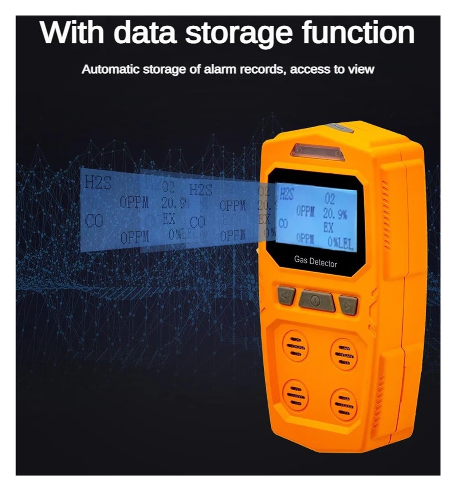 Détecteur de gaz Portable 4 en 1 IP65 Analyseur Combustible CO H2S Rechargeable Haute sensibilité