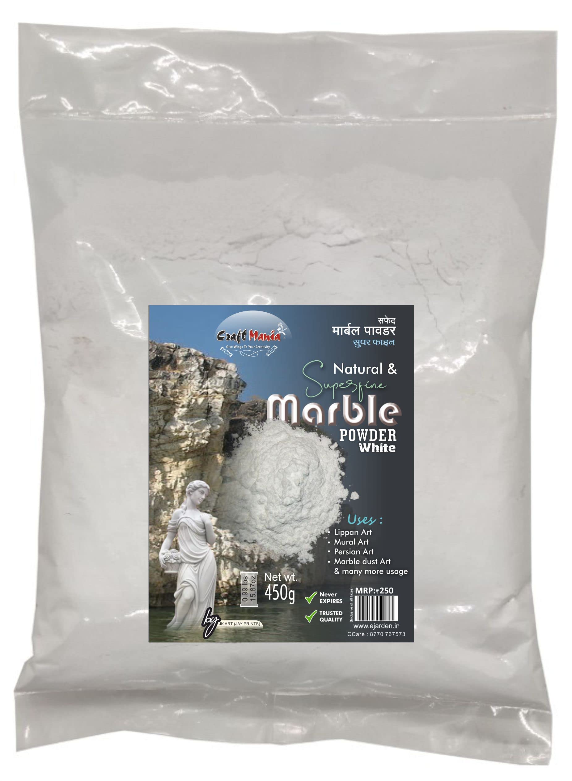 Craft Mania 450g (Pack of 1) White Marble Powder/dust for Mural Art, Relief Painting, Raised Art, Persian, lippan, Embossed 3D Art, DIY, Gift for Artists, Students, Safe for Children & for All Arts & Crafts (B0BNXXC9WY) Amazon Price History, Amazon Price Tracker