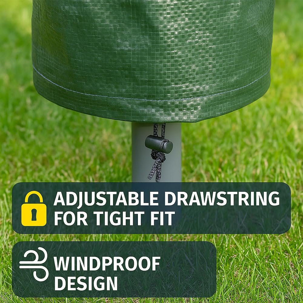 ANGIX Rotary Washing Line Cover 1.8m- Heavy Duty Waterproof Garden Protective Cover with Drawstring, Weather Resistant Lid for Outdoor Clothes Airer — view 4