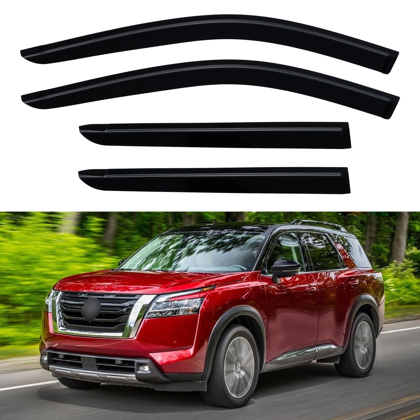 Window Visors Rain Guards for 2022 2023 2024 2025 2026 Nissan Pathfinder | Out-Channel Window Vent Wind Deflectors Visors Shades Protectors for 22 23 24 25 26 Pathfinder S SV SL Platinum Rock Creek