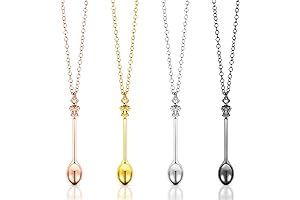 Gold, Silver, Rose Gold or Black Coke Spoon Necklace with Teaspoon Pendant...