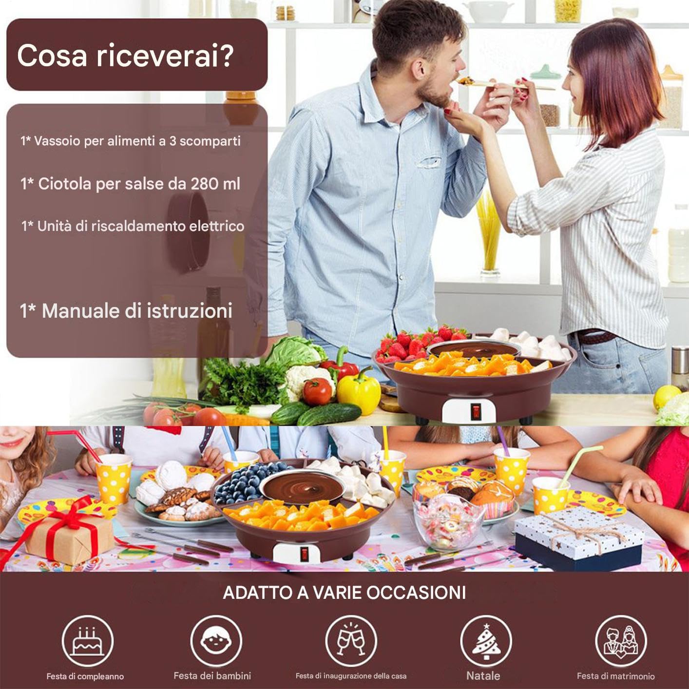 per la Fonduta Riscaldante Sicura per Caramelle e Crema | Contenitore per Sciogliere Dolciumi Ideale per Dessert Caffè Latte Cucina Feste Campeggio Picnic