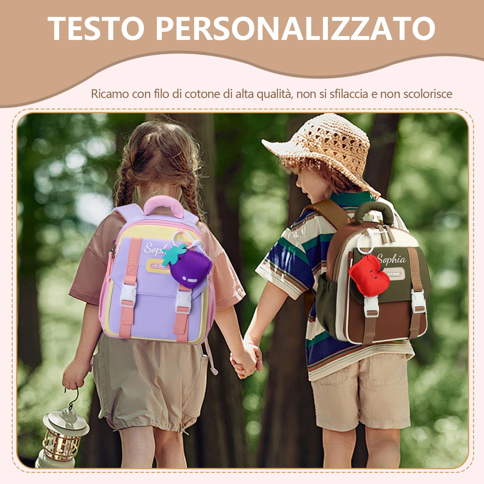 Generico Zaino Asilo Personalizzato con Nome, Zainetto per Bambino Bambina 2-6 Anni, Leggero per Asilo Nido e Scuola Materna(blu)