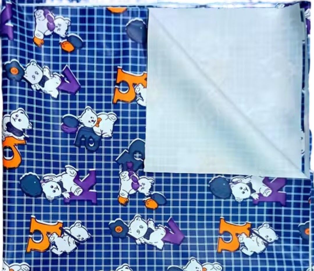 VKB Creation Lightweight Baby Bed Wetting Sheet, Soft PVC Mat, Portable & Durable Blue-image-31