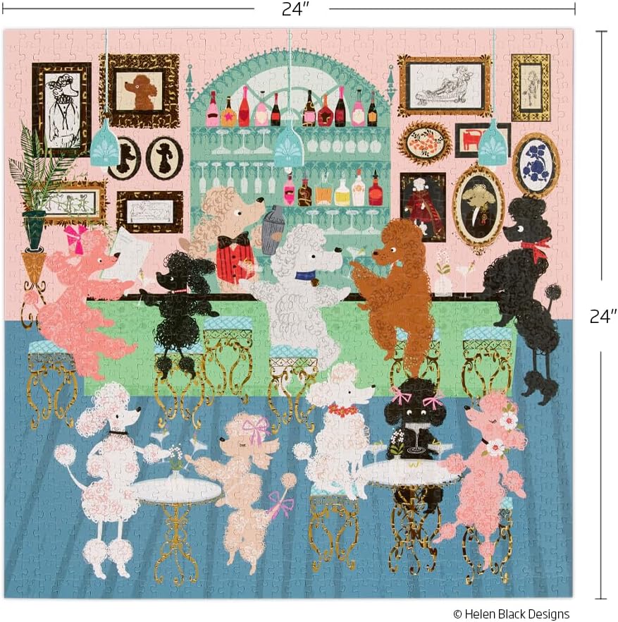 WerkShoppe Poodle Martini Lounge - Square 1000 Piece Puzzle
