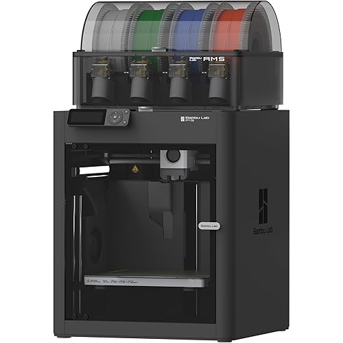 Bambu Lab P1S Combo, P1S 3D Printer and AMS, Support Up to 16 Colors/Multi Materials, 500mm/s Fast Printing & High Precision, CoreXY & Auto Bed Leveling, Ready-to-Use FDM 3D Printers Large Print Size