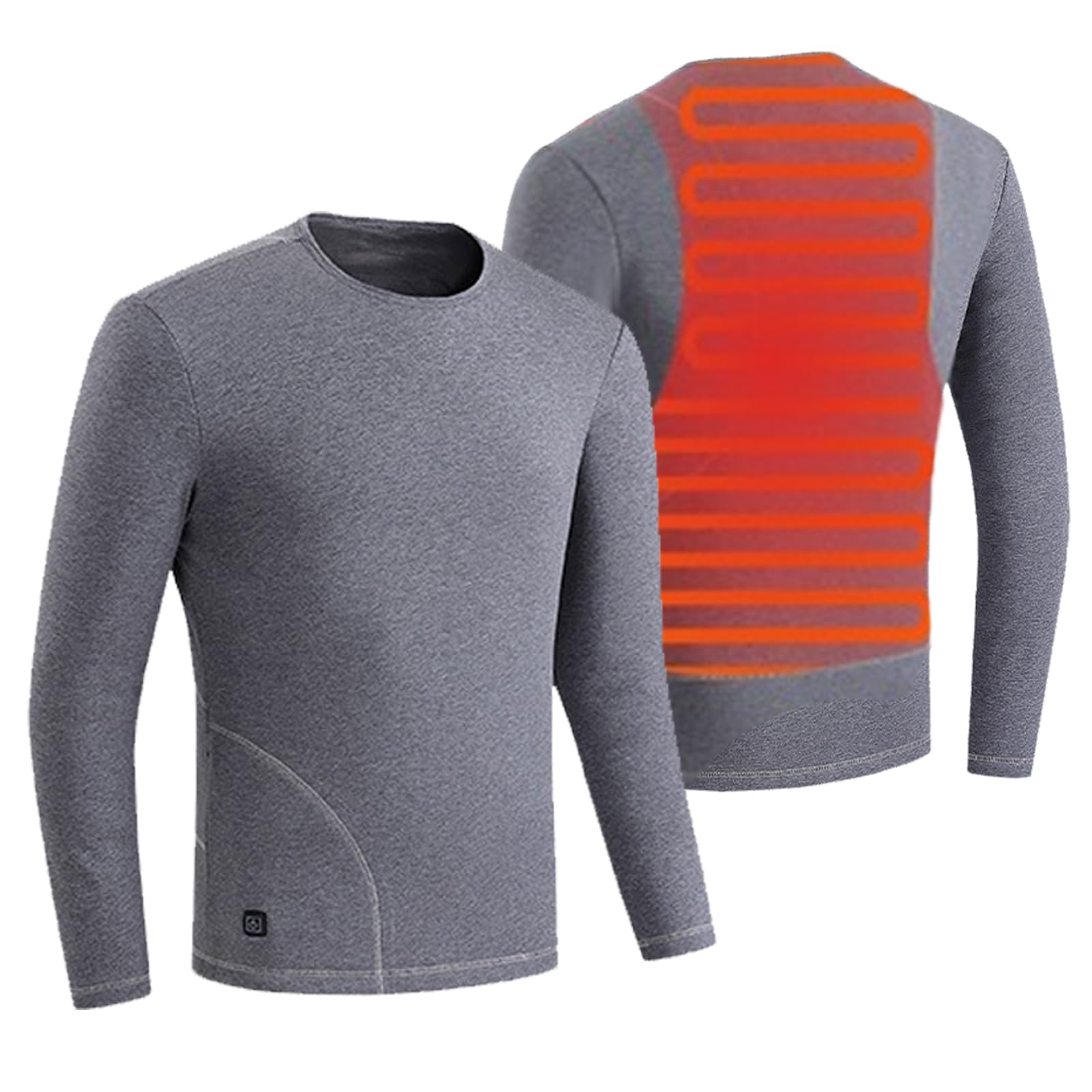 Ropa Interior Térmica para Hombre Parte Superior Calefactora De Espalda Pantalones Térmicos Calefactores De Fibra De Carbono, Deportes Al Aire Libre Cuerpo Cálido