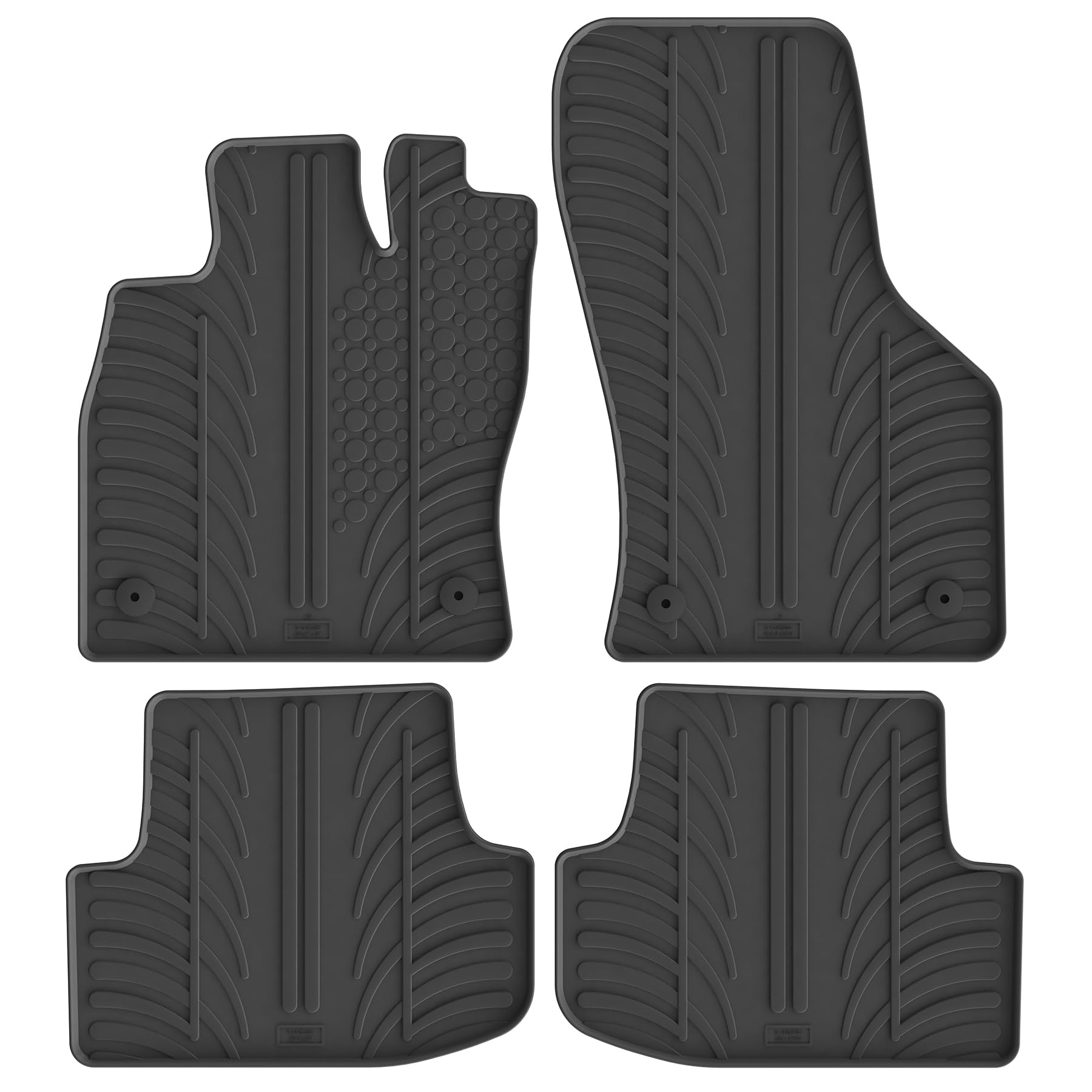 Gledring Satz Gummimatten kompatibel mit Audi A3 (8Y) Sportback/Limousine 2020- exkl. MHEV (T Profil 4-teilig + Montage-clips), Schwarz