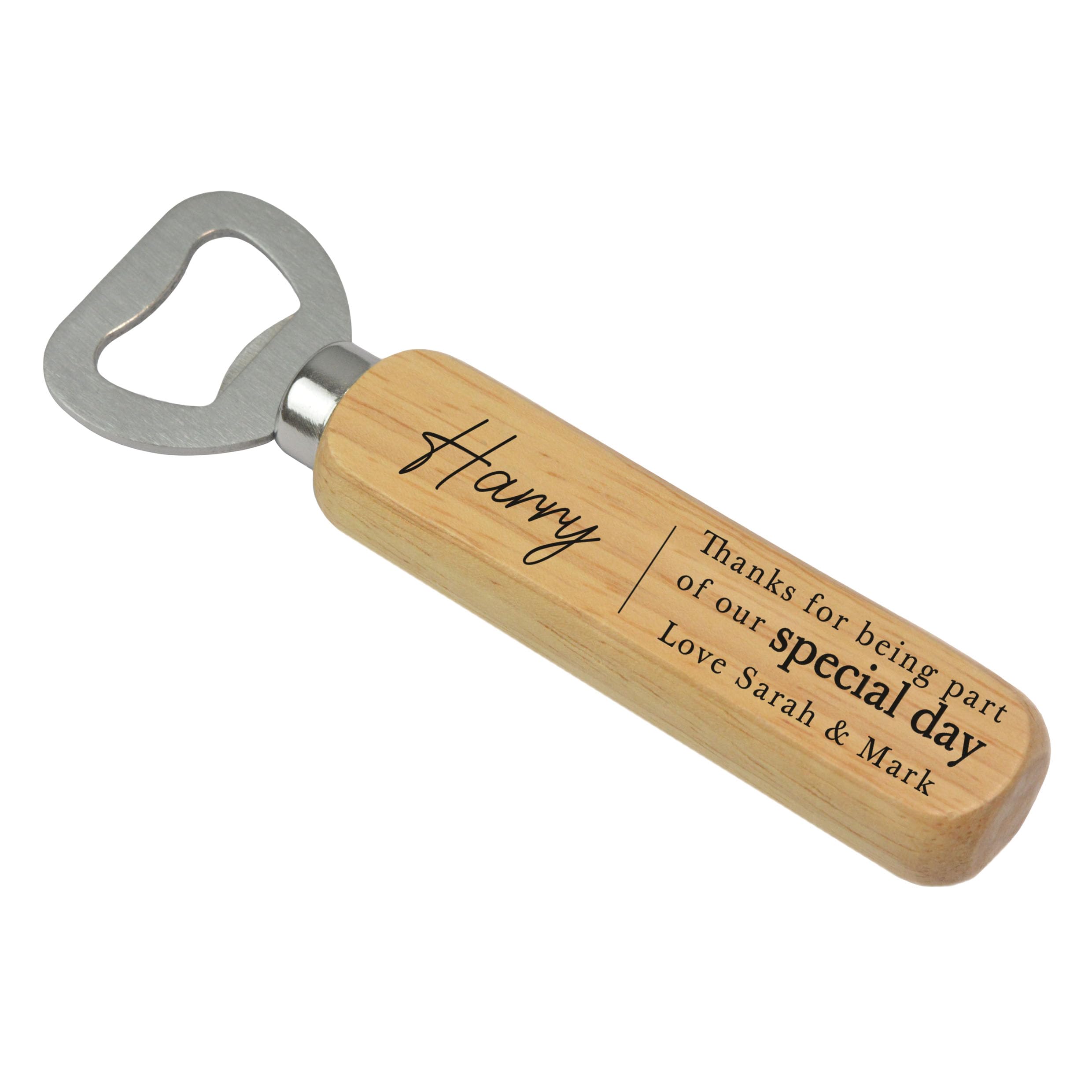 Beecreative Wedding Beer Bottle Opener Thank You Gift, Wedding Witness Chauffeur DJ Groomsman Gift, Gift from Bride and Groom