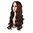 MapofBeauty 28 Inch/70 cm Long Wavy Middle Part with No Bangs Synthetic Fiber Curly Fashion Women Party Cosplay Wig (Brown)