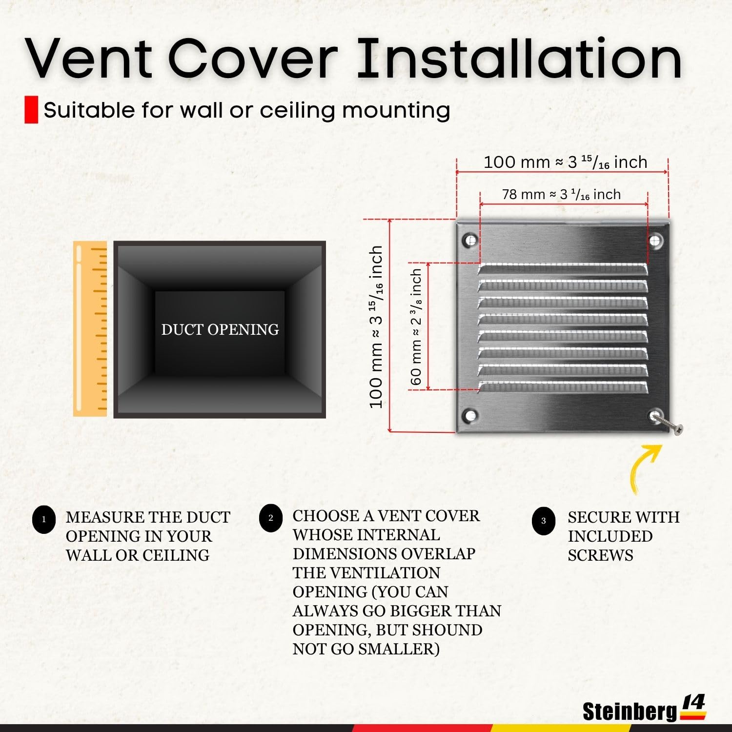 Ventilazione Metallo Antracite Griglia Di Ventilazione Rotonda Antracite 100/140 Mm Con Rete Zanzariera - Metallo, Montaggio A Filo, Prostko Rete Metallica Plastificata - Foto 6