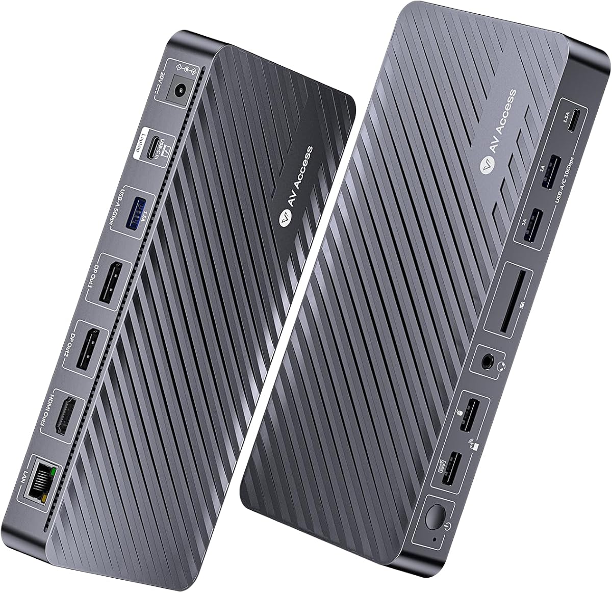 AV Access Docking Station 3 Monitors, 8K Single Display,Triple 4K Display | 100W Laptop Charging, 10Gbps USB C/A, Ethernet, 2DP&1HDMI, Audio, SD, for MacBook/Chrome/Dell/HP