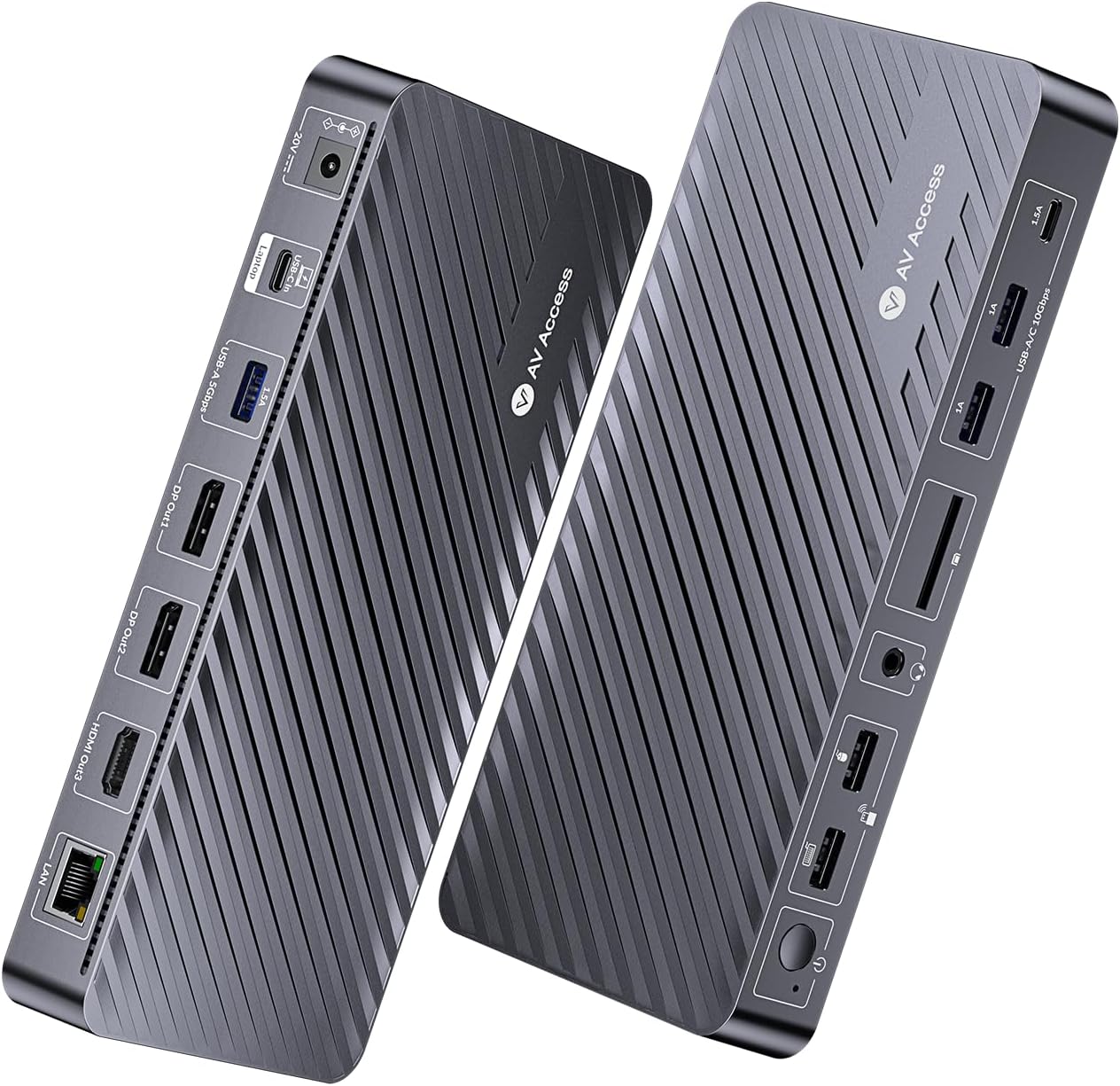 AV Access Docking Station 3 Monitors, 8K@30Hz Single Display, Triple 4K Display (2DP/1HDMI), USB-C Dock with 100W Laptop Charging, 10Gbps USB-C/A, Ethernet, Audio, SD, for MacBook/Chrome/Dell/HP