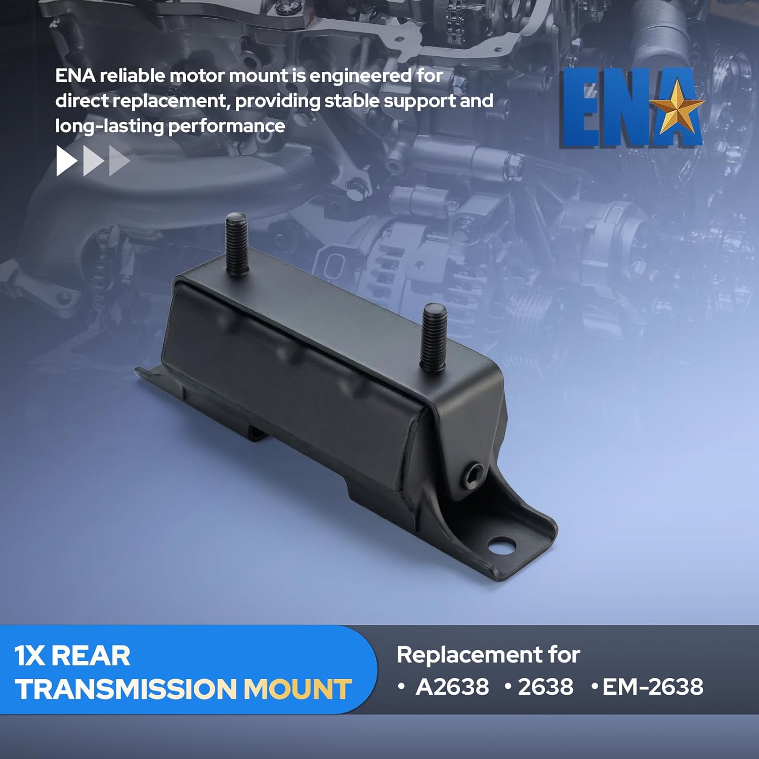 ENA Front Engine and Trans Mount Set Compatible with Chevy GMC Cadillac 2007-2013 Silverado Sierra 1500 5.3L 6.0L 6.2L 4WD Auto Trans Engine Replacement for A2638 A5365 A5365